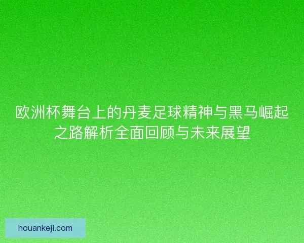 欧洲杯舞台上的丹麦足球精神与黑马崛起之路解析全面回顾与未来展望 欧洲杯舞台上的丹麦足球精神与黑马崛起之路解析全面回顾与未来展望